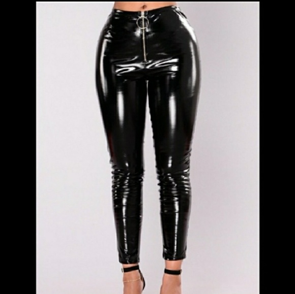 plus size vinyl pants